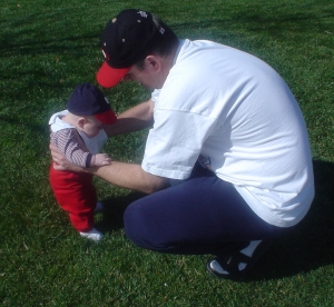 Nate and his dad at Valencia Summit Park.